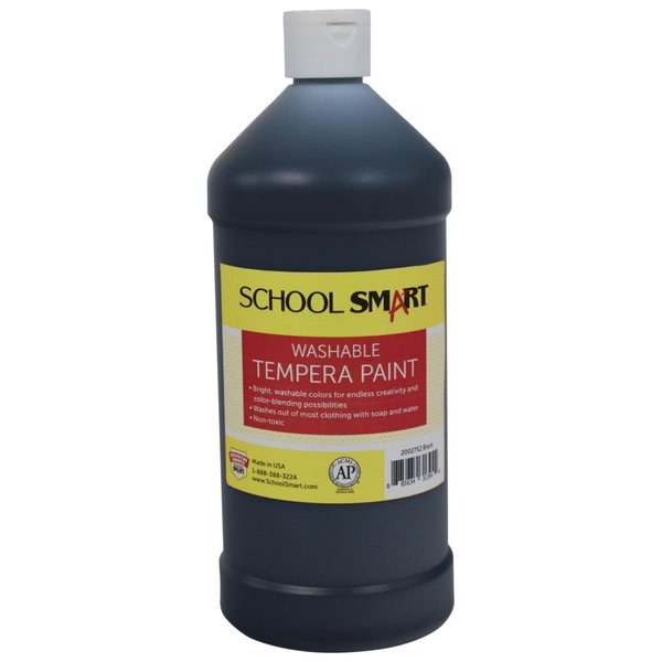 School Smart School Smart 2002752 1 qt. Washable Tempera Paint; Black 2002752